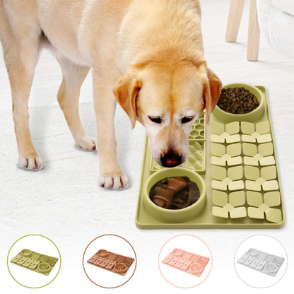 Silicone Dog Licking Pad Slow Feeder Bowl Dog Puzzle Toy with Non-Slip Suction Cup Pet Slow Food Plate Training Dog Supplies