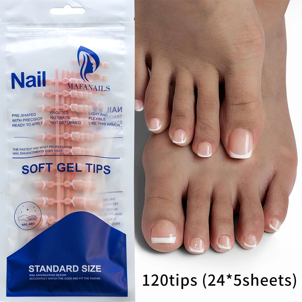 144pcs Short Square False Toe Nails Lake Blue/White/Red/Nude Press on Toenails Glossy Full Cover Toe Nails 100/120pcs Artificial