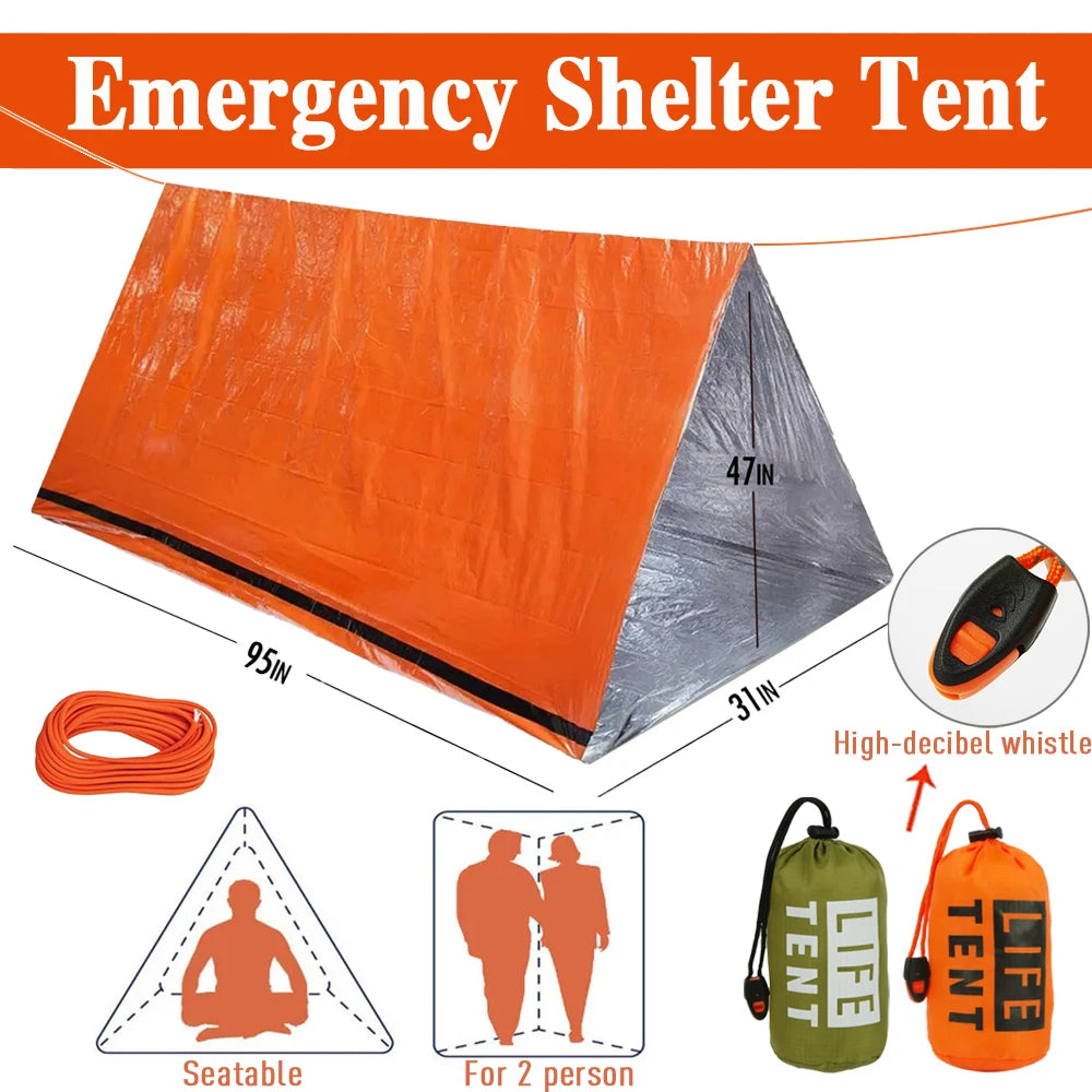 2 Person Emergency Tent Casa De Waterproof Camping Travel Pergola Family Campaign House Tourist Tents Cool Gear Equipment Coat