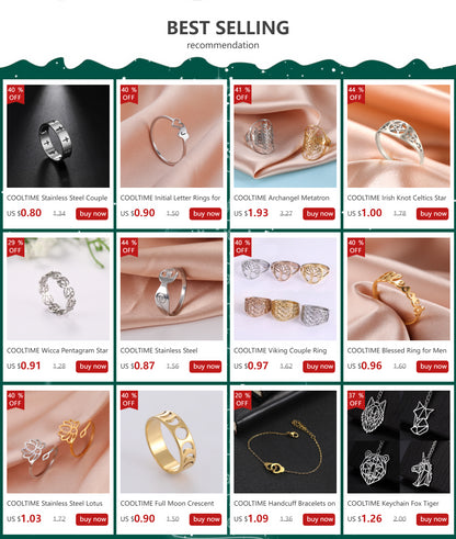 Cooltime Archangel Metatron Rings Cube Stainless Steel for Women Men Salomon Jewelry Secret Geometry Finger Accessories Amulet