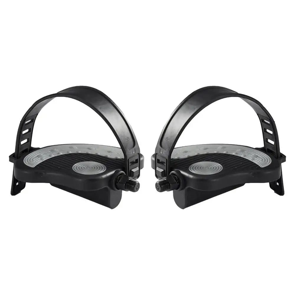 Exercise Bike Pedals 9/16 Universal Bike Pedal With Straps Spin Exercise Bike Pedal Non-Slip For Leg Exercise Desk Pedal Bike