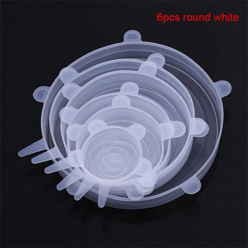 6/12Pcs/Lot Silicone Stretch Lids Universal Taper Pot Bowl Food Wrap Sealed Cover for Kitchen Cookware
