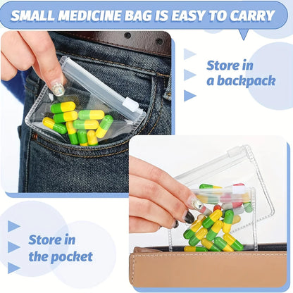 Reusable Self-Sealing White 5/10/20pcs Medicine Bags Zipper Lure Bag Hand Washable with Jewelry Storage and Travel Accessories