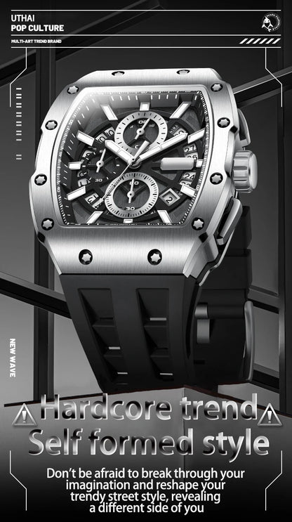 UTHAI CQ241 Original replica watch men's watch fluorescent waterproof men's watch barrel shaped quartz watch