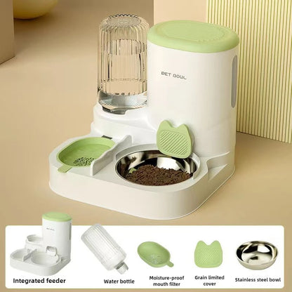 Automatic Cat Feeder and Water Dispenser Non-Electric Easy-Clean Large Capacity Pet Feeding Station for Cats and Small Dogs