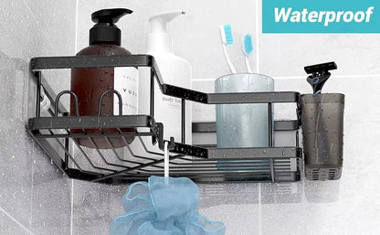 No Drilling Stainless Steel Triangle Double Layer Shelf for Bathroom Balcony Kitchen Corner Storage Space Saving Durable Design