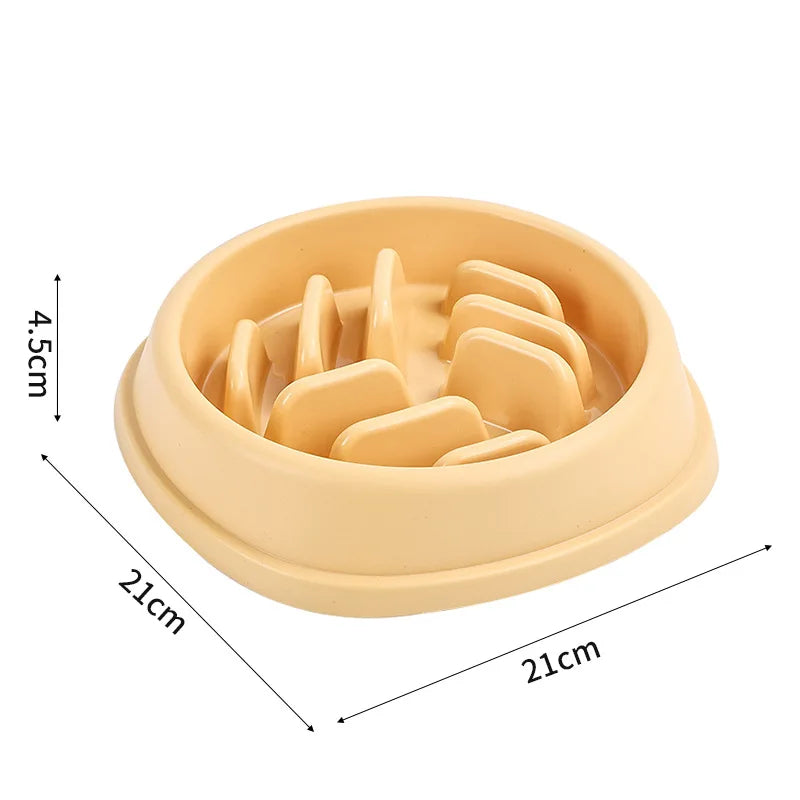 Pet Supplies Dogs and Cats Slow Food Bowl Puzzle Non-Choking Non-Slip Slow Feeder Thickened Plastic Plate Bowl Pet Feeding Bowl