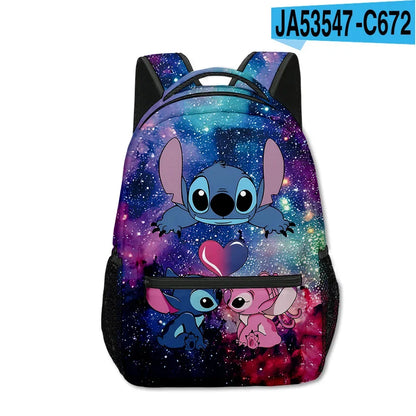 Stitch Primary School Student Anime Backpack Cartoon Large Capacity School Bag Printing Anime Kawaii Cartoon School Bag Mochila