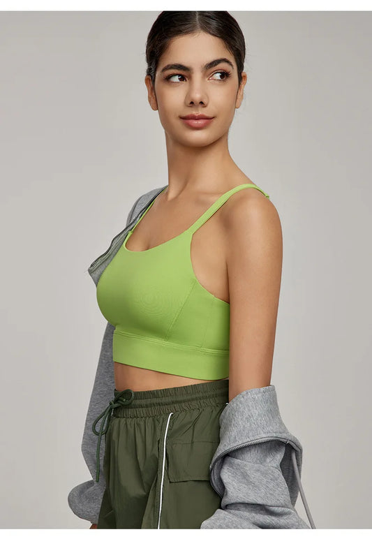 Sports Bra for Women, Shockproof Fixed Cup, Sexy and Beautiful Back, Breathable Fitness Bra with Chest Cushion