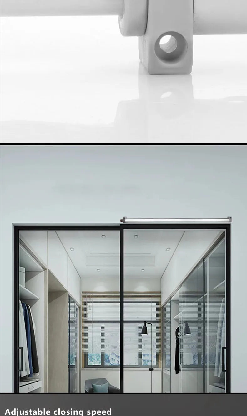 Sliding Door Buffer Automatic Door Closer Aluminum Alloy Wooden Door Screen Window Door Pneumatic Household Door Closer 80kg