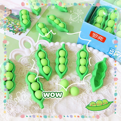 Kawaii stationery items School teacher gift Office Supplies classroom back to school Pea Rubber funny Erasers