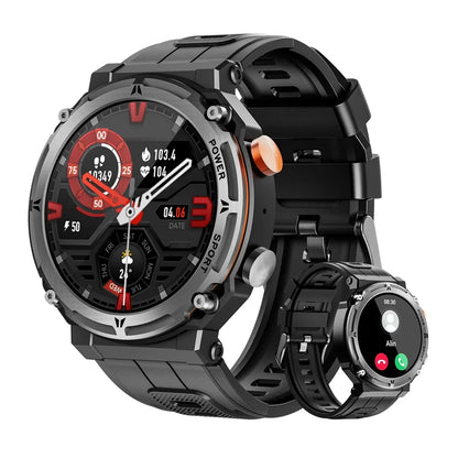 Outdoor Sports Smartwatch Men Fitness Tracker Wireless Call 410mAh Long Standby Time Waterproof Voice Assistant Swimming Watch