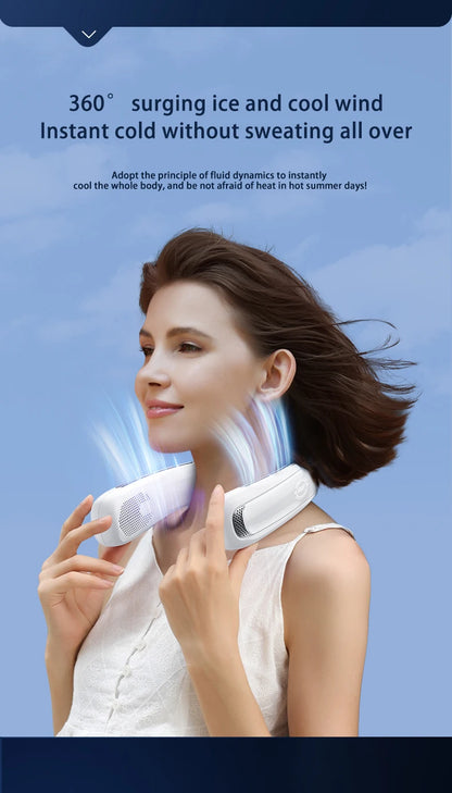 Xiaomi Portable Neck Fan Smart Digital Display Power Ventilador Rechargeable Outdoor Bladeless Silent Electric Neck Fan Cooler