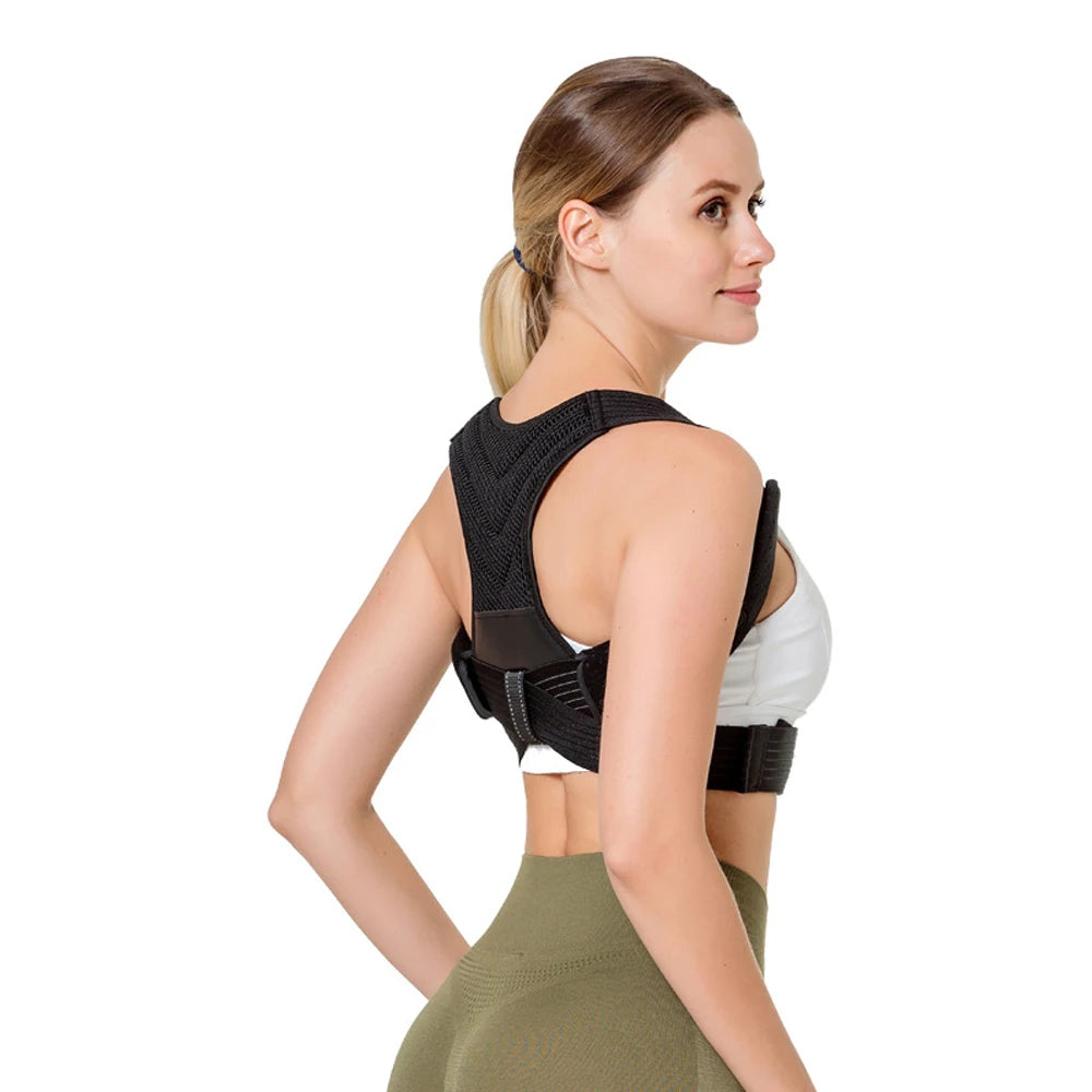 BraceTop Adjustable Posture Corrector Breathable Back Straightener, Upper Back Brace Providing Pain Relief From Neck, Shoulder