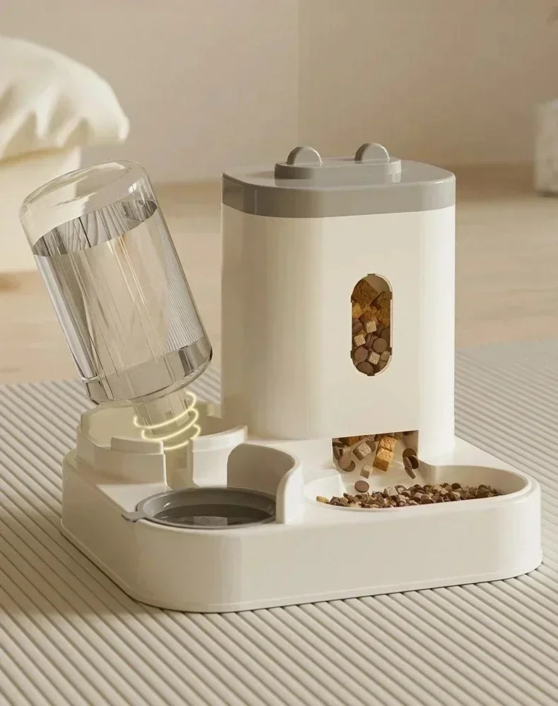 2-in-1 Automatic Pet Feeder with Water Dispenser - Suitable for Feeding/drinking Stations for Puppies/kittens