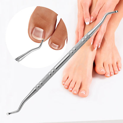 3Pcs Ingrown Toenail Correction Tool Set, Stainless Steel Double-Ended Nail Files, Paronychia Care, Foot Cleaning Tools