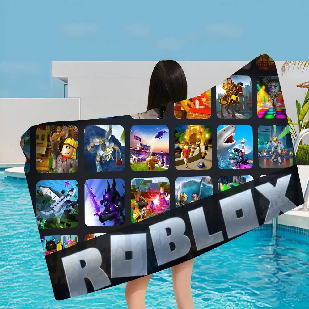 Game-R-Robloxs Beach Towel Colorful Bath Towels For Girl Microfiber Quick Dry Custom Sand Free Beach Yoga Spa Gym Pool