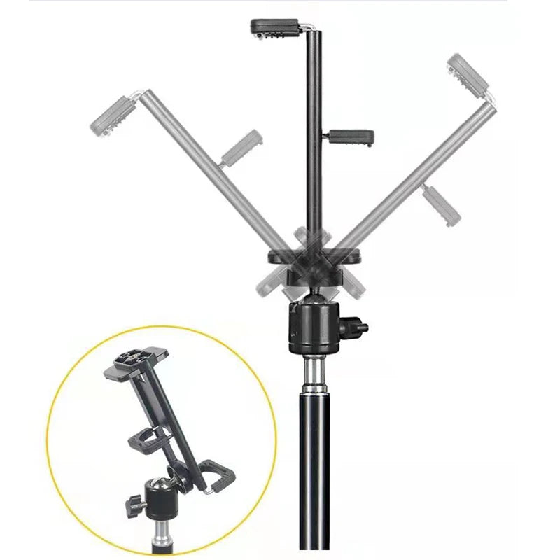 Ipad Tripod for Tablet and Phone Aluminum Ipad Floor Stand Base Mount Tripode Tablet with Smartphone & Tablet Holder