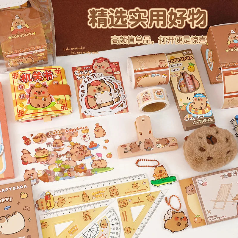 1 Set Capybara Stationery Set Student Graduation Gift Handbook Gift Bag Primary School Student Birthday Prizes