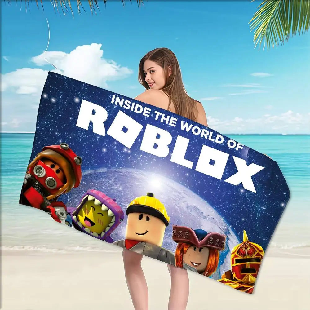 Game-R-Robloxs Beach Towel Colorful Bath Towels For Girl Microfiber Quick Dry Custom Sand Free Beach Yoga Spa Gym Pool