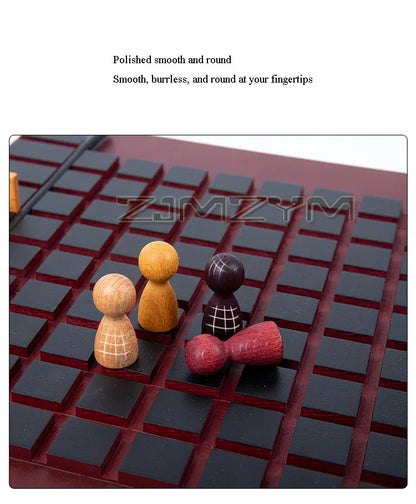 Wooden Checkers Board Tabletop Games Chess Two-Player Game Board Set Travel Portable Chess Game Sets Interactive Game For Family