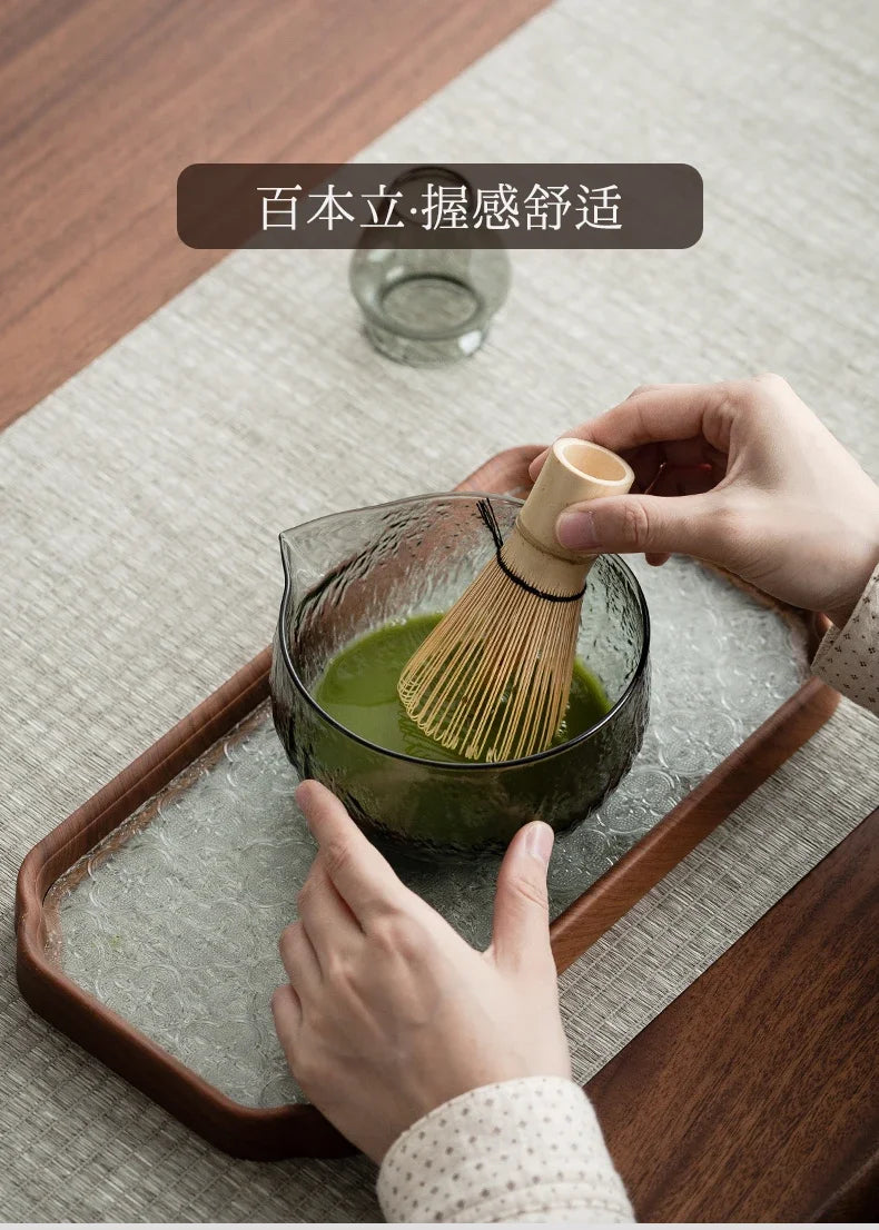 5Pcs Matcha Whisk Set Clear Glass Matchas Tea Set Matcha-Making Kit with Matcha Bowl Matcha Cup Matcha-Whisk for Tea Lovers