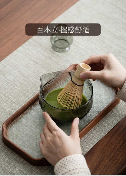 5Pcs Matcha Whisk Set Clear Glass Matchas Tea Set Matcha-Making Kit with Matcha Bowl Matcha Cup Matcha-Whisk for Tea Lovers