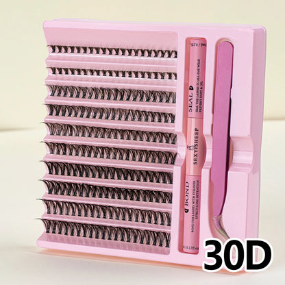 DIY eyelash set 200 eyelash clusters 30D 40D 50D eyelash extension makeup tool with glue and tweezers