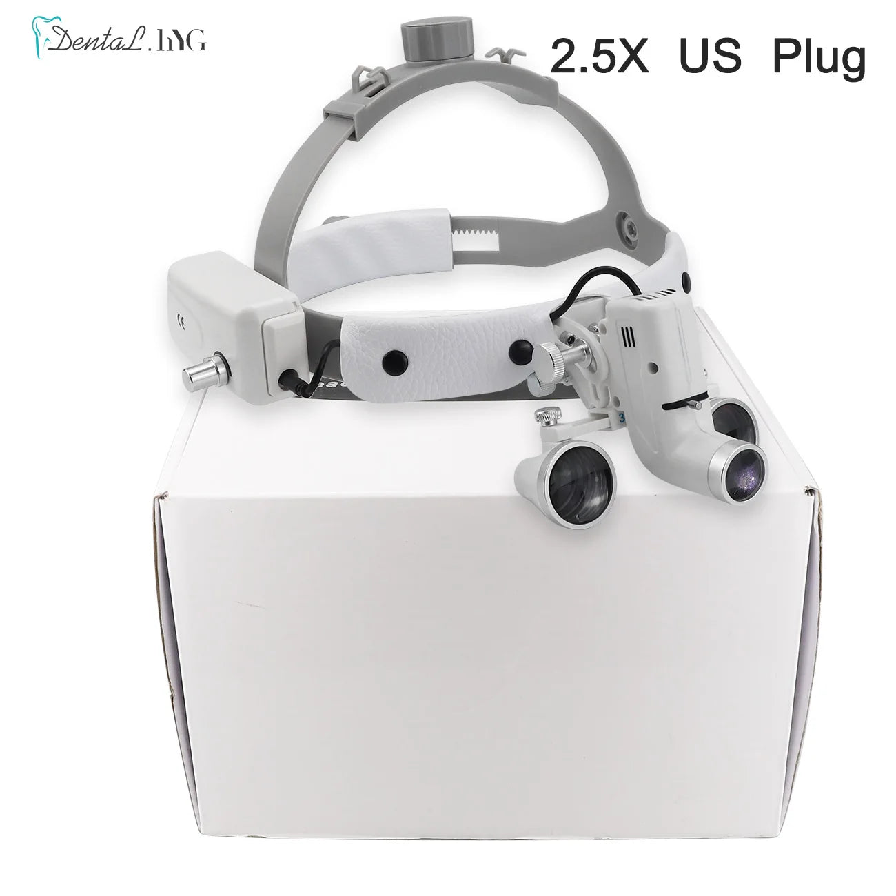 2.5X/3.5X  Dental LED Light Lamp Binocular Loupes Brightness Spot Adjustable Dental Lab 5W Headlamp For Surgical Headlight