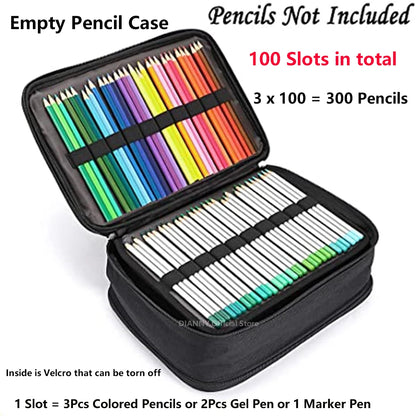 School Pencil Case Supplies 300 Slots Pencilcase Stationery Organizer Acsesories Large Capacity Pen Box Kit Aesthetic Bag Pouch