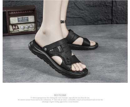 Sandals men  wear outdoors in summer  sports leisure work driving  Anti slip  wear-resistant  trendy beach shoes outdoor wear