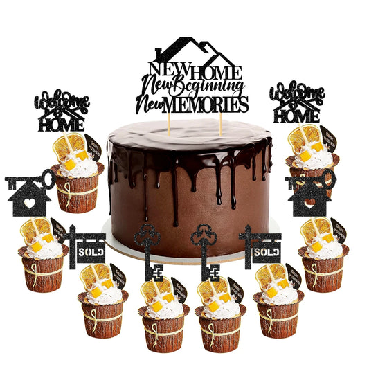 1 set Home Sweet Home cake decoration, housewarming party welcome home cake topper
