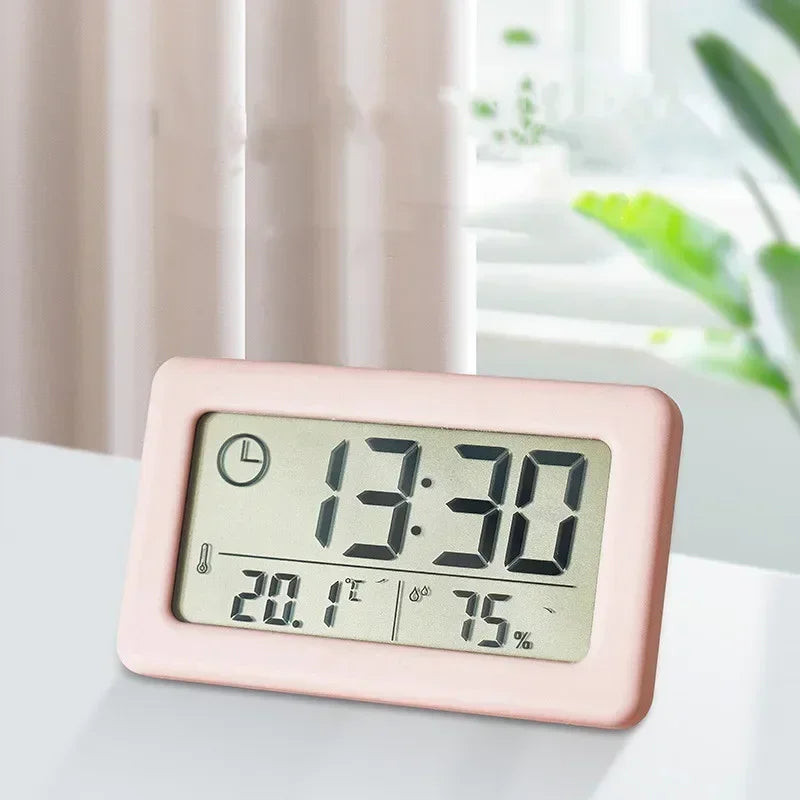 12/24 Hours Wall Clock Thermometer Digital Table Clock Hygrometer Electronic Product Desk Watches Decorate Mini Electronics Home