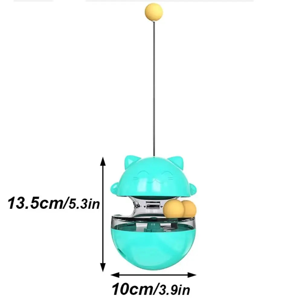 Interactive Cat Turntable Toys Fun Training Self Play Cat Teasing Stick Tilting Tease Treat Dispenser Cat Puzzle Feeder
