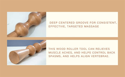 Body Back Wood Back Roller, Spine Stretcher & Aligner, Ma Roller, Back Cracker for Back & Muscle Recovery, Manual Back Massager