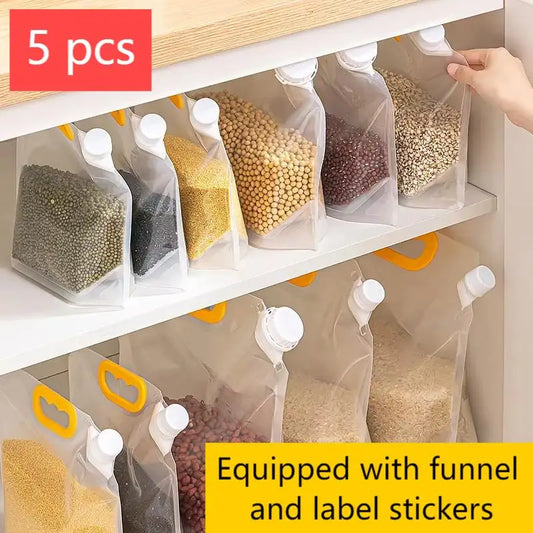 Reusable Grain Storage Bag Portable Rice Sealed Bag  Kitchen Moisture-Proof Insect-Proof Organizer Food-Grade Bags