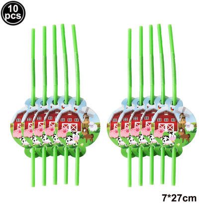 Farm Birthday Party Supplies Animal Farm Paper Plate Pig Sheep Chicken Horses Cows Shape Dinnerware Farm Animal Party Decoration