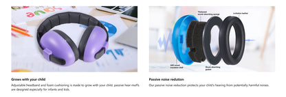 Baby Ear Protection for Babies and Toddlers Noise Reduction Earmuffs Baby Headphones Against Hearing Damage Improves Sleep