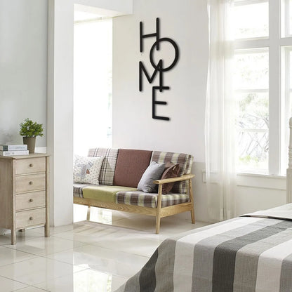 Wooden HOME Wall Art Sign, Rustic Handcrafted Letter Decor, Farmhouse Living Room Wall Decoration, Housewarming Wedding Gift