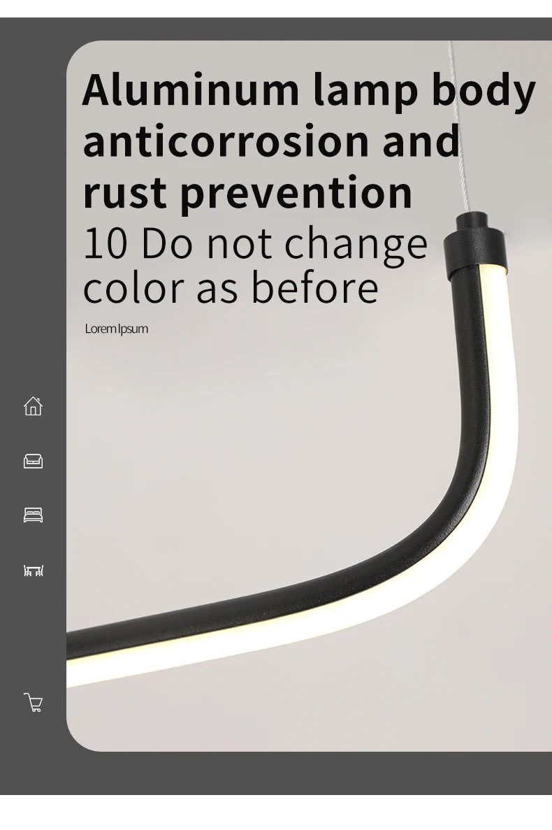 Modern Chandeliers Aluminum Dining Room LED Pendant Lamps Home Décor Bedroom Study Living RoomLighting Fixtures