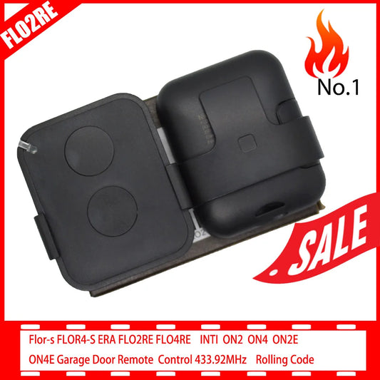 Flor-s  FLO2RE FLO4RE-FLOR2S FLOR4S INTI ON2 ON4 ON2E ON4E Garage Door Remote Control 433.92MHz Rolling Code