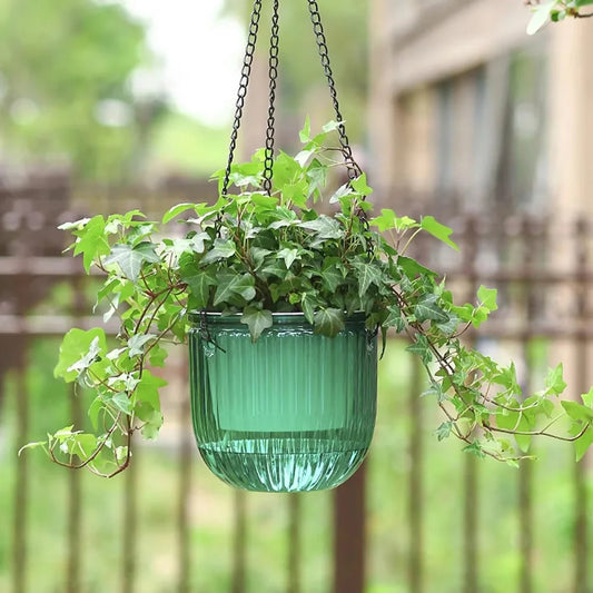 Flowerpot Self Absorbing Water Hanging 2Pcs Planter Thickened Premium Planter Hydroponic Soil Cultivation Lazy Flower Pot Garden