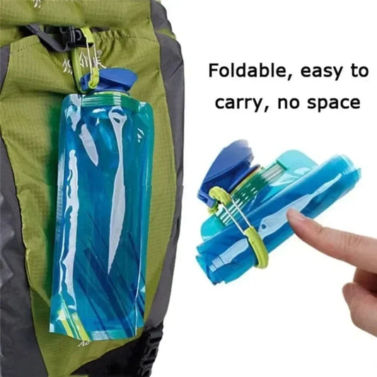 700ml Portable Water Bag Foldable Sports Water Bottle for Hiking Camping Outdoor Activities Reusable Soft Hydration Bladder