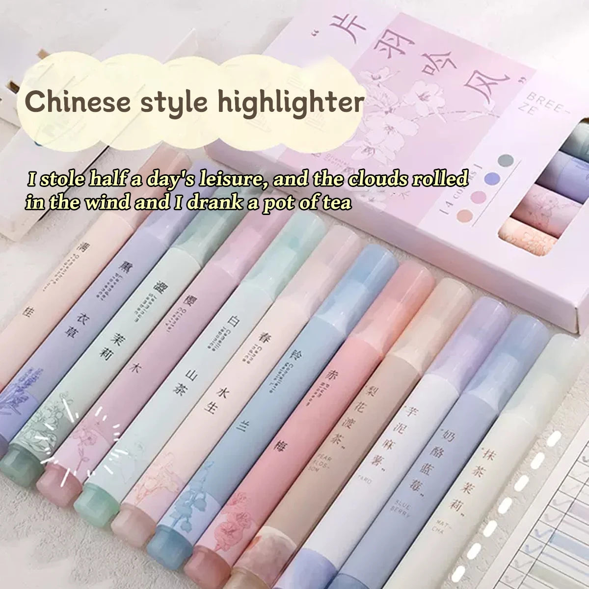 4PCS Retro Style Handbook Pen Marker Graffiti Brush Inscription Pen Office Culture and Educational Supplies