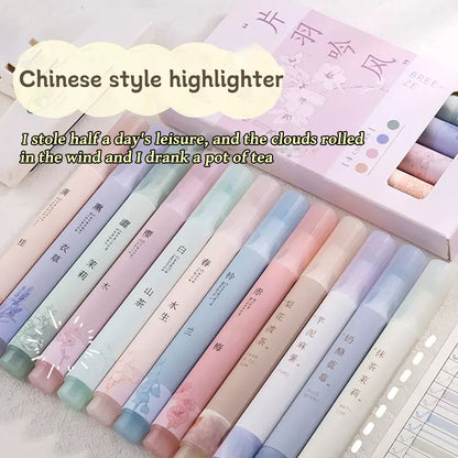 4PCS Retro Style Handbook Pen Marker Graffiti Brush Inscription Pen Office Culture and Educational Supplies