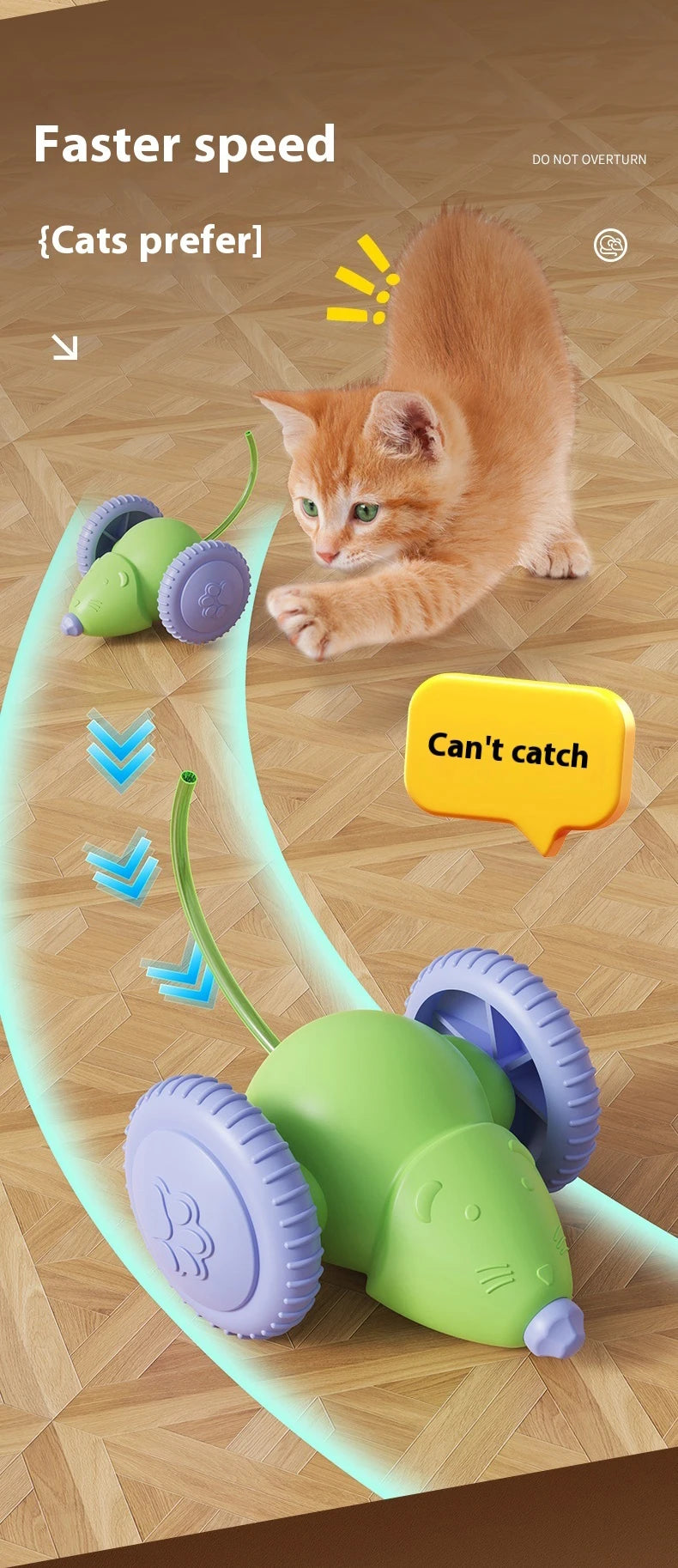 Electric Mouse Car Pet toys Interactive Cat Toy Rechargeable Automatic Teaser with Intelligent Obstacle Avoidance Pet Products