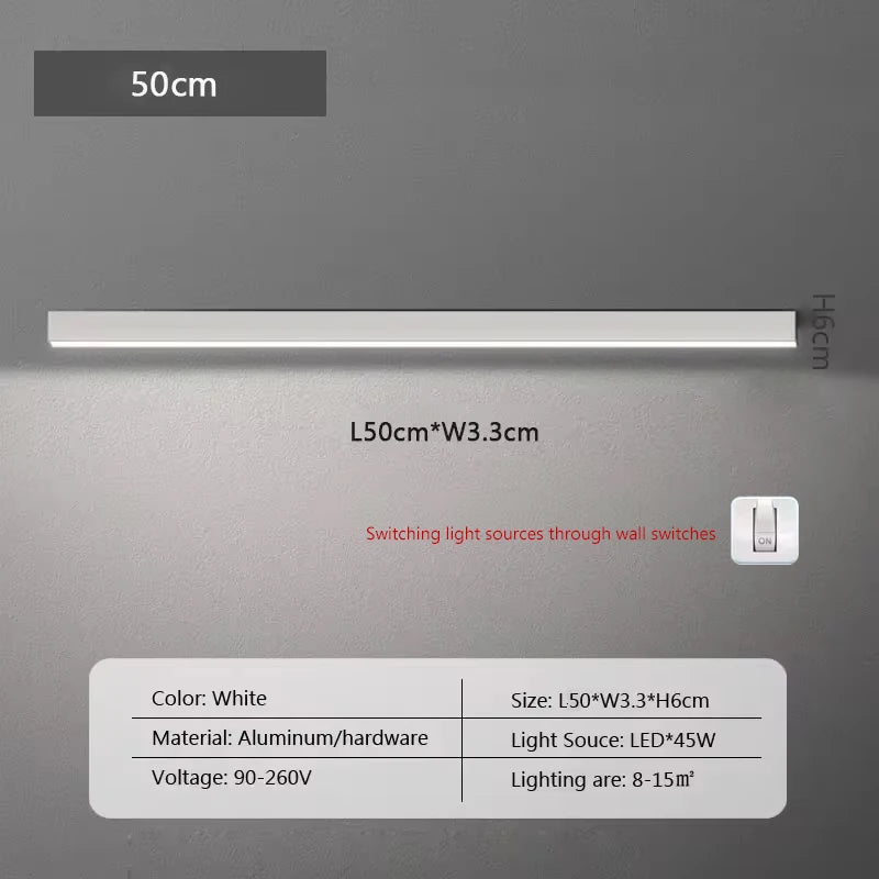 Modern LED Strip Light Long One Lamp Bright Installation For Living Room Aisle Balcony Entrance Hallway Corridor Office Lighting