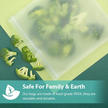 10pcs Silicone Food Storage Containers Leakproof Containers Reusable Stand Up Zip Shut Bag Fresh Bag Food Storage Bag Fresh Wrap