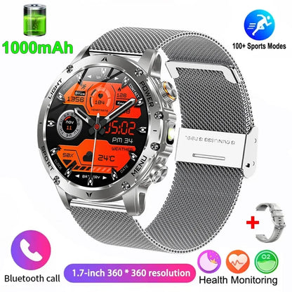 New For HUAWEI 1000mAh Large Capacity Battery Smart Watch Men Outdoor Flashlight BT Call Waterproof Sport Fitness SmartWatches