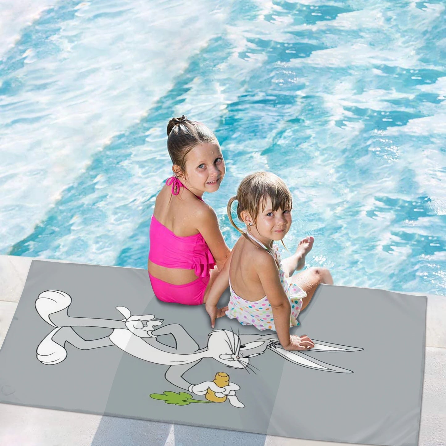 Bunnys Anime Cartoon Beach Towel Baby Bugs Bunny, Hand Shower, Travel Towels, Bathroom, Cute Room Decor, Bath